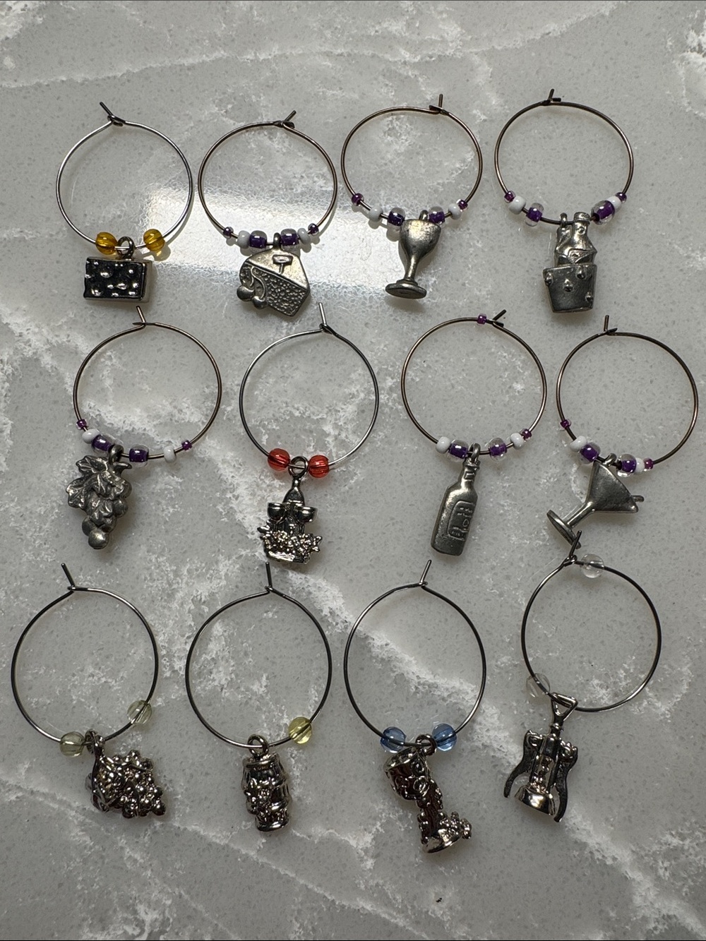 Wine Glass & Cocktail Charm Stemware Markers - Multicolor